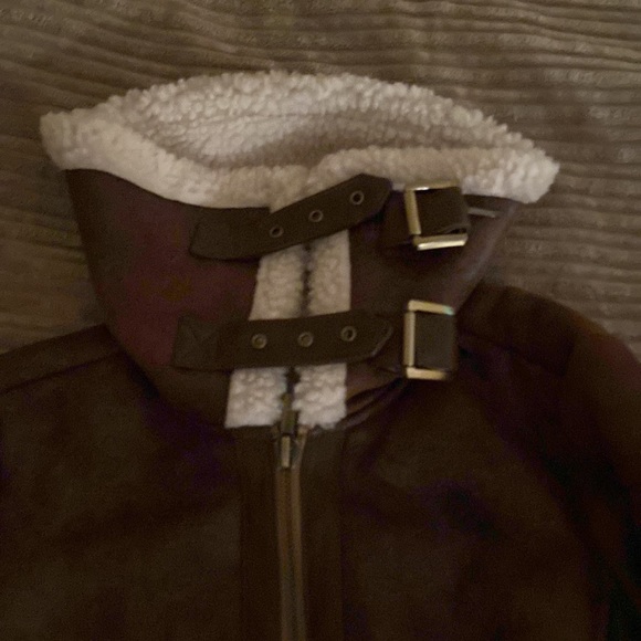 Suede bomber jacket with fleece lining - Picture 7 of 9